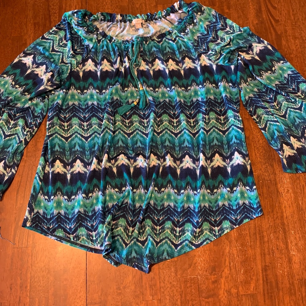 Roz & Ali Bell Sleeve Top Size 1X